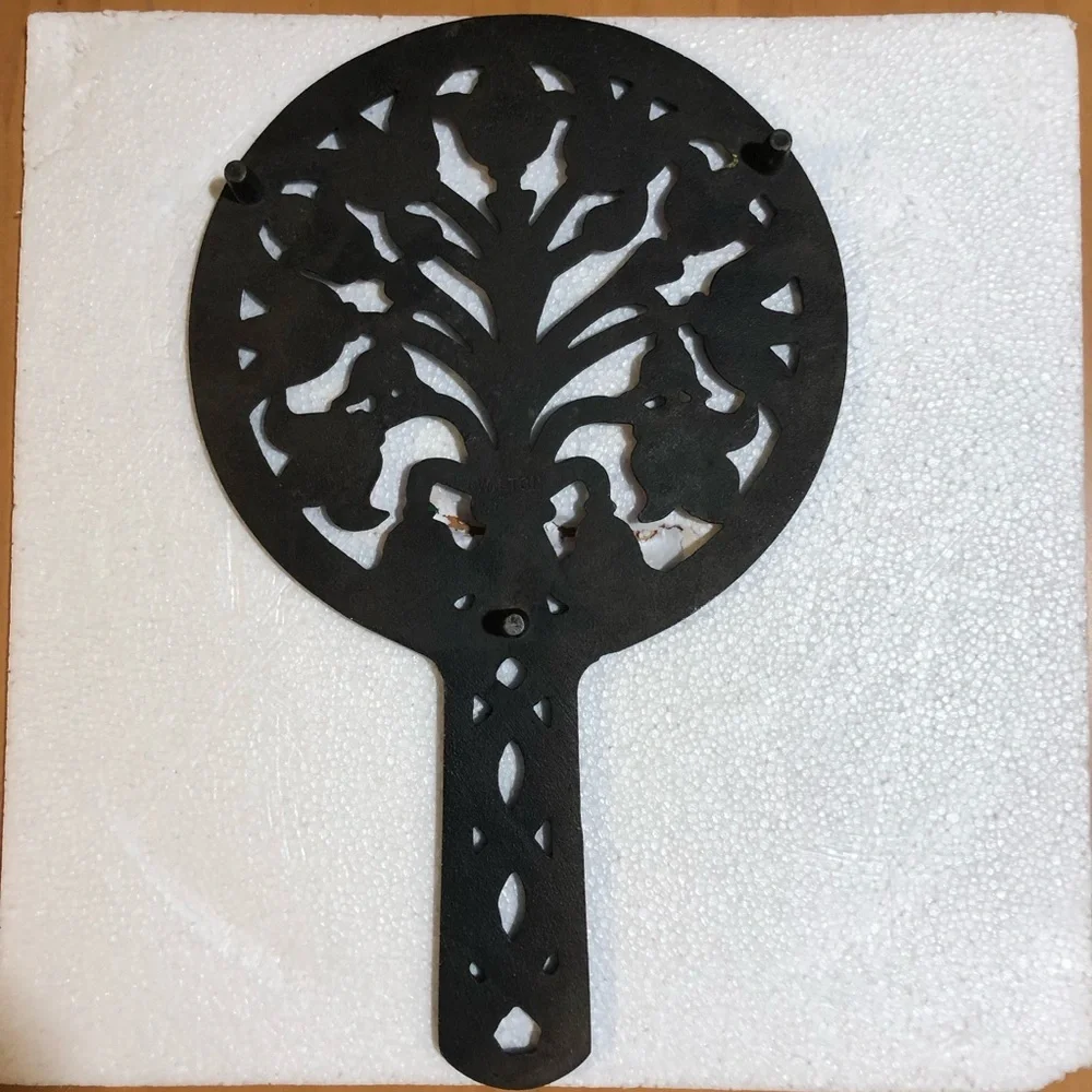 Vintage Black and Red Cast Iron Wall Decor